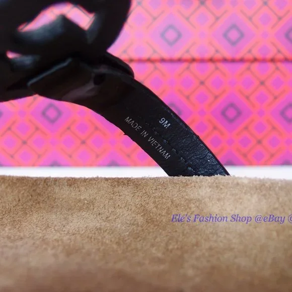 ❤️ NIB Tory Burch Miller Cloud Patent Leather Sandal Black US 10.5 AUTHENTIC - Picture 10 of 15